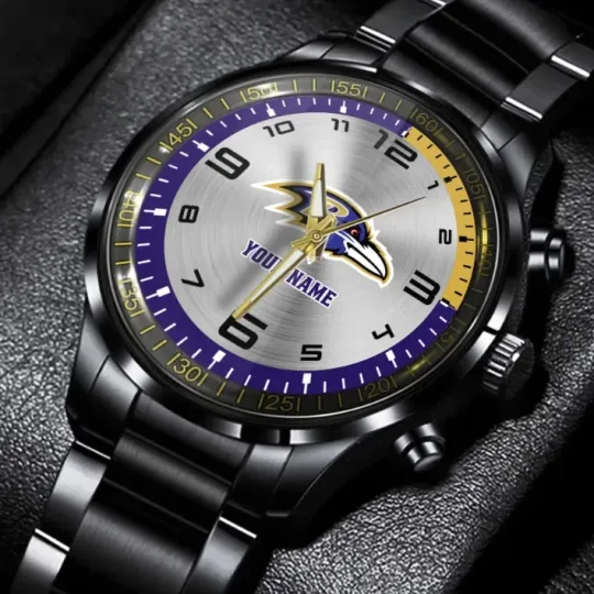 Discover Personalized Baltimore Football Team Ravenss Stainless Steel Watch For Men