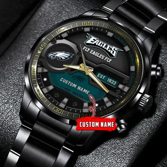 Discover Personalized Philadelphia Football Team Eagless  Steel Watch , Unisex  Watch