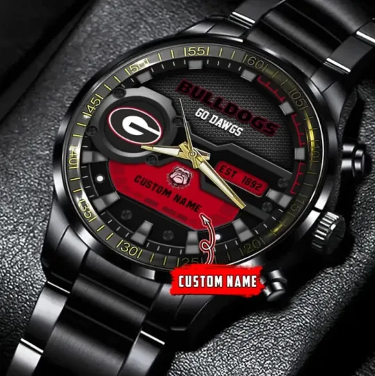 Discover Personalized Georgia Black Stainless Steel Watch Gift For Fans