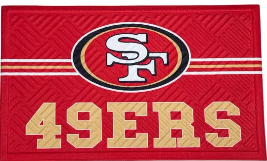 San Francisco 49ers football 16" x 28" Embossed Door Mat-AB0C6R238XK2