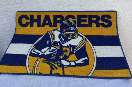 Discover Vintage San Diego Chargers (Los Angeles) Man Cave Door Mat 28"x18" *Read