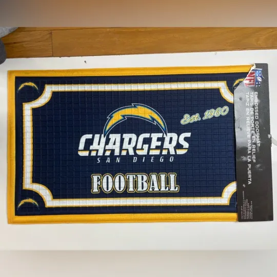 Discover football Embossed doormat San Diego Chargers