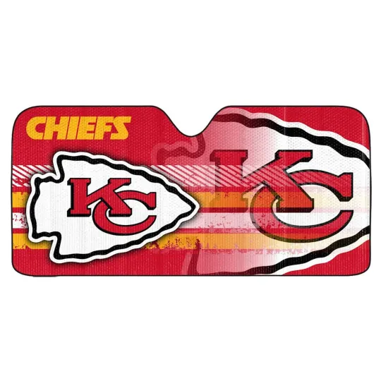 Discover Kansas City Chiefs Football Car Sun Shade  Front Window Folding