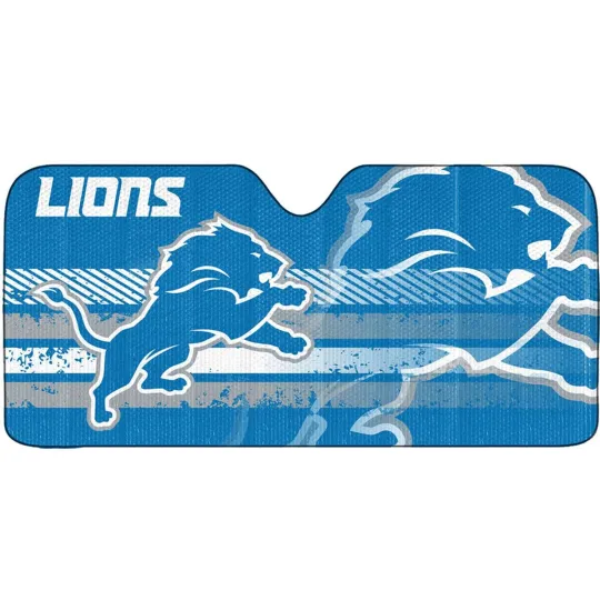 Discover New Football Detroit Lions Front Window Folding Sun Shade 58" x 27"