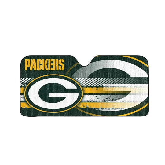 Discover New Football football Green Bay Packers Front Window Folding Sun Shade 58" x 27"
