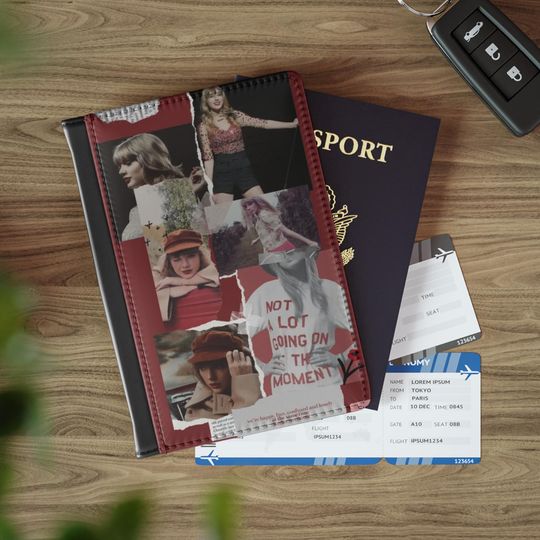 Discover Red Collage Passport Cover