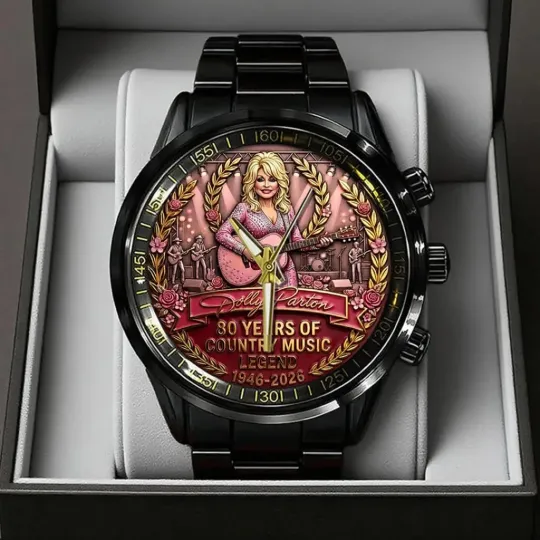 Discover Dolly Parton 80th Anniversary Black Stainless Steel Watch
