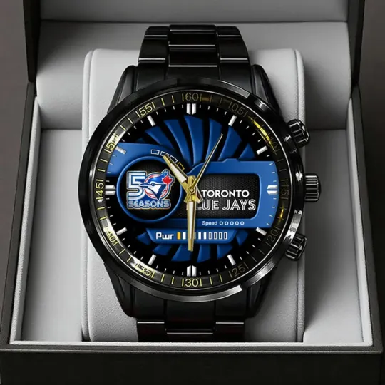 Discover Blue Jays 50th Anniversary Black Stainless Steel Watch