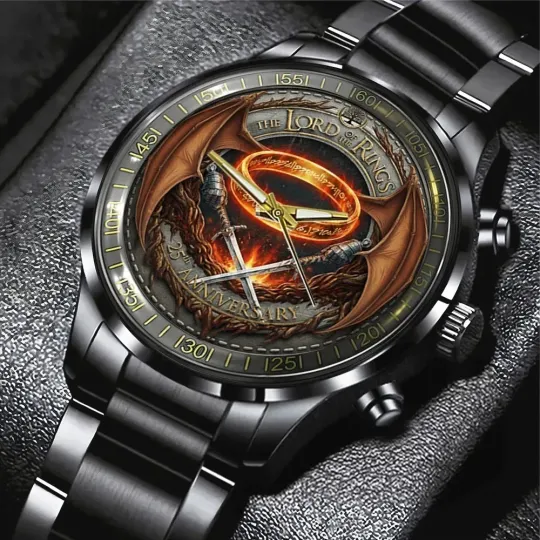 Discover The Lord of the Ringss 25th Anniversary Black Stainless Steel Watch