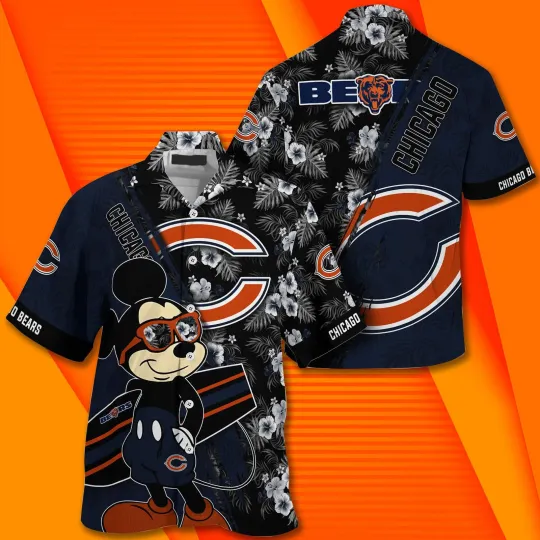 Discover Chicago Football Mickey Mouse Hawaiian Shirt
