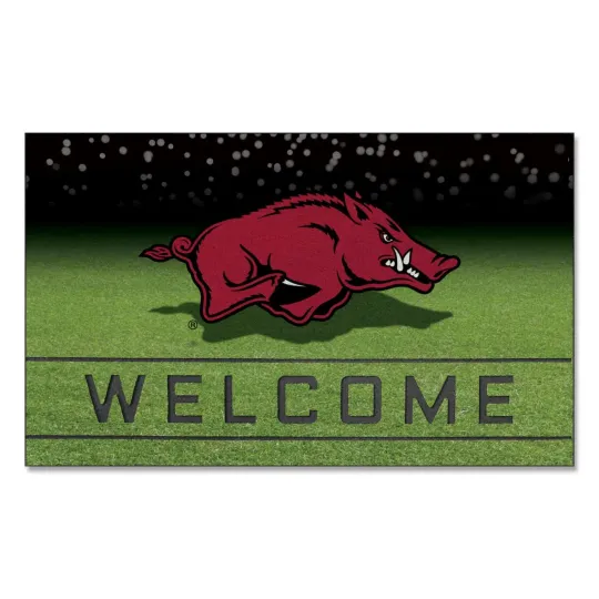 FANMATS NCAA Unisex-Adult COL Crumb Rubber Door Mat Arkansas Razorbacks