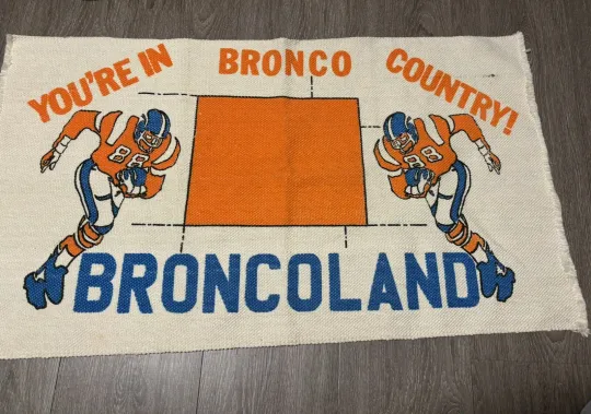 Discover Vintage Denver Broncos Rug/Bronco Land/ You’re In Bronco Country/ Knit Door Mat