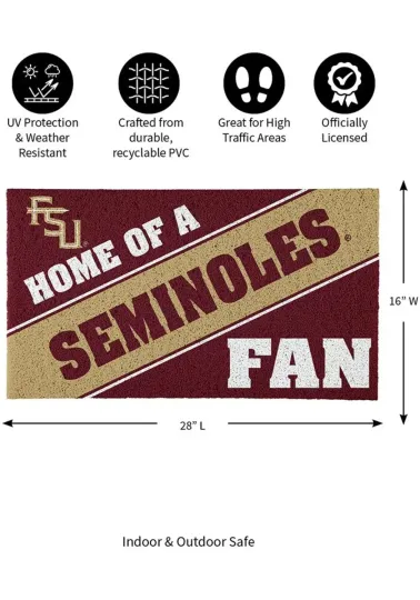 Discover PVC Doormat, 28"x16", Home of a Fan, Florida State University