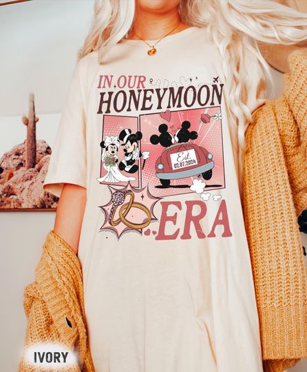 Discover Personalized In Our Honeymoon Era Shirt, Mickey Minnie Couple Shirt, Disney Honeymoon Trip Shirt, Custom Mr and Mrs Shirt, Just Married tee