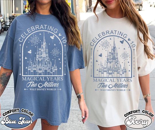 Discover Personalized Disney Magical Anniversary Shirt, Disney Couple Vacation Tee, Disney Castle Shirt,Wedding Anniversary, Disney Celebrating Shirt