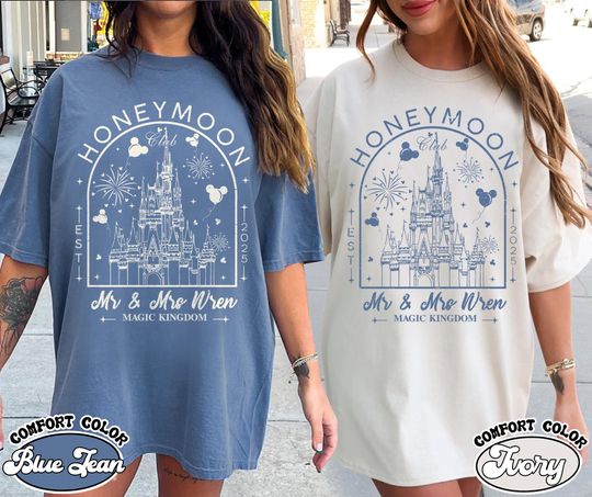 Discover Personalized Disney Honeymoon Club Shirt, Mr and Mrs Shirts, Just Married Shirt, Disney Engagement Shirt, Honeymoon Vacation Shirt