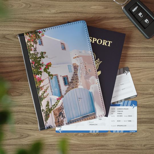 Discover Oia Travel Passport Cover
