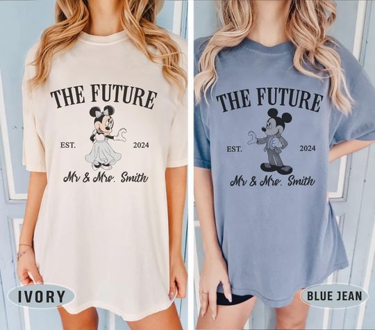 Discover Custom Future Mr Mrs Shirts, Mickey Groom and Minnie Bride Shirt, Disneyland Engagement Shirt, Disney Couple Shirt, Disney Wedding Shirt