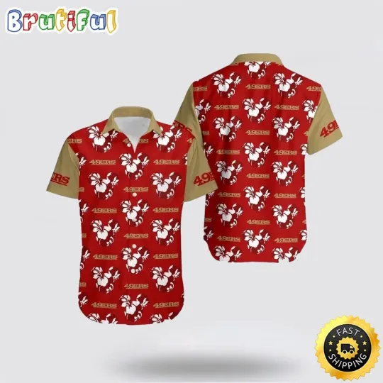 Discover football San Francisco Hawaiian Shirt Mickey Mickey And Flowers