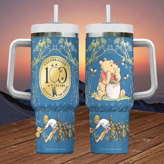 Discover Winnie the Pooh 40oz Tumbler, 100 Years Stainless Steel Tumbler, Disney Tumbler For Her, Collectible Gift