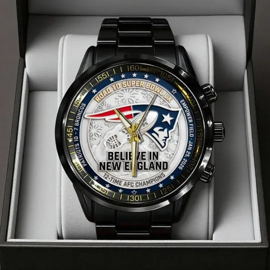 Discover Patriots 2025 Champions Black Stainless Steel Watch