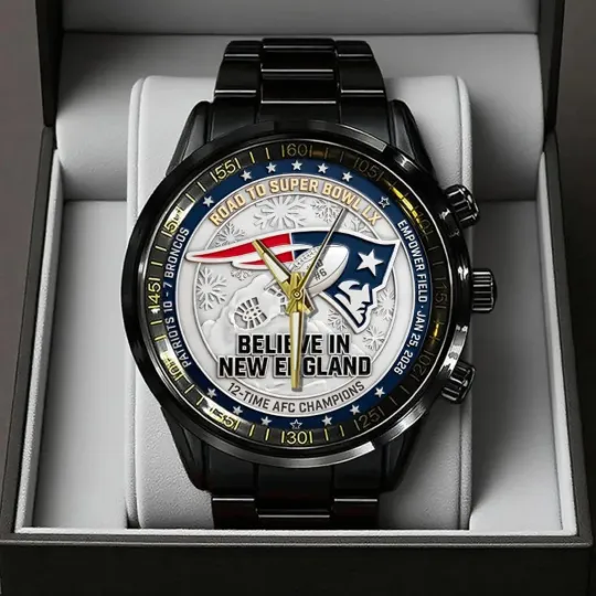 Discover Patriots 2025 Champions Black Stainless Steel Watch