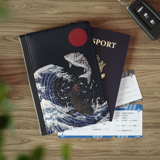 Discover Japanese Wave Art Passport Cover