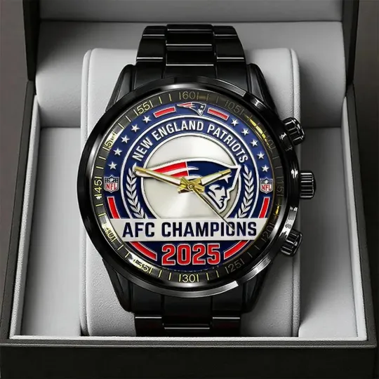 Discover Patriots 2025 Champions Black Stainless Steel Watch