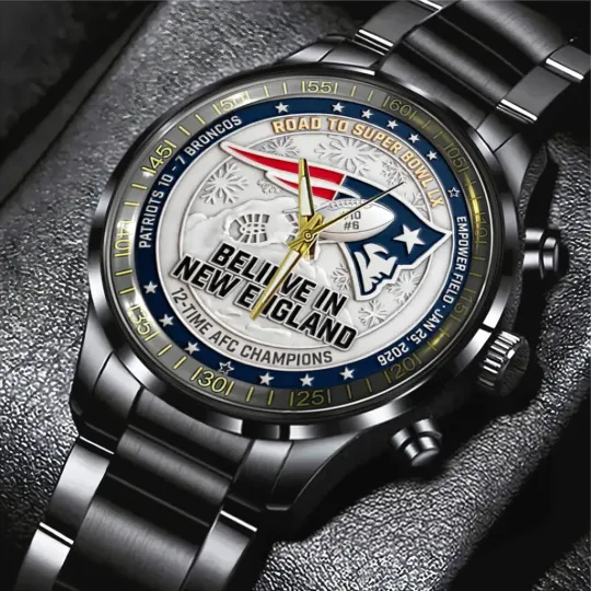 Discover Patriots 2025 Champions Black Stainless Steel Watch
