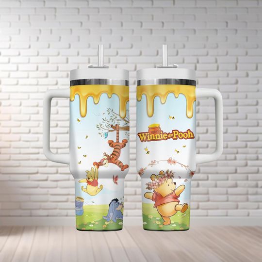 Discover Disney Winnie The Pooh Tumbler 40Oz, Piglet Tigger Eeyore Tumbler, Disney Cartoon Tumbler, Disneyland Trip Tumbler, Disney Tumbler Cup