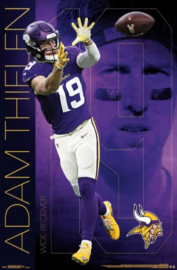 Adam Thielen Minnesota Vikings Football Poster Vertical Wall Art