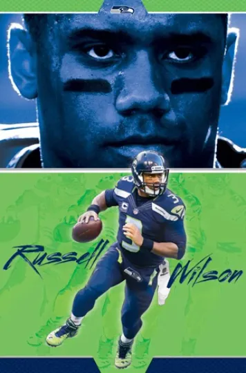 Discover Russell Wilson Seattle Seahawks QB Football Poster Vertical Wall Art
