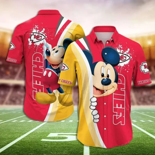 Discover Kansas City Football Mickey Mouse Hawaiian Shirt