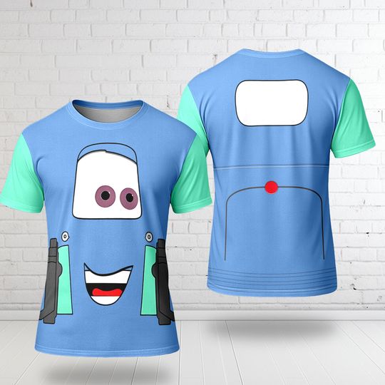 Discover Guido Blue Cars 3D Adult T-shirt, Cars Movie Over Print Shirt, Guido Blue Character Cars Movie T-shirt, Guido Blue Cars Movie T-shirt Gift