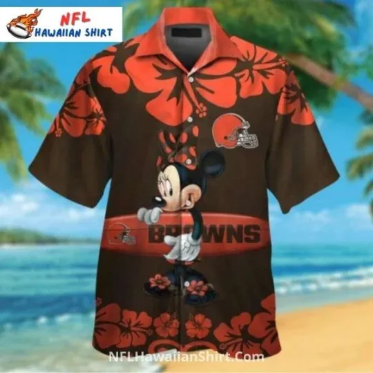 Discover Cleveland Football Minnie Mouse Aloha Hawaiian Shirt