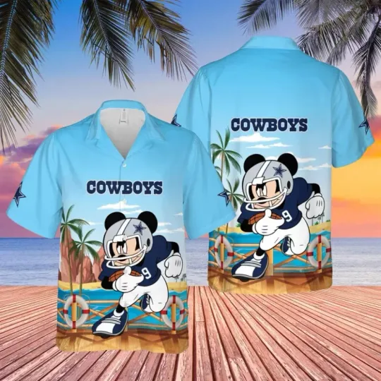 Discover Dallas Football Mickey Beach Hawaiian Gift For Fans, Gift For Friends