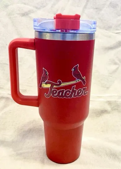 Discover St. Louis Cardinals Teacher-themed Cardinals 40 oz. tumbler May 2023 SGA
