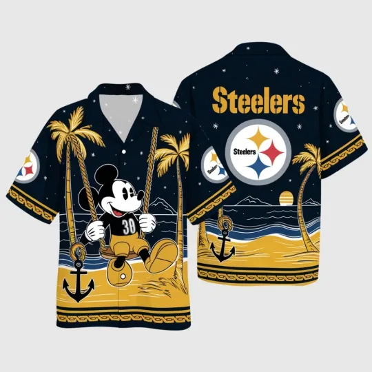 Discover Pittsburgh Football Mickey Mouse Hawaiian Shirt
