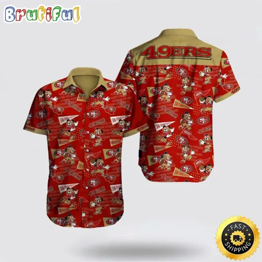 Discover football San Francisco Hawaiian Shirt Logo Mickey Mouse