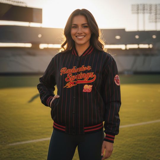 Discover Disney Pixar Cars Radiator Springs Baseball Jacket, Lightning McQueen 95 Racing Cars Varsity Jacket, Cars Lover Outfit, Disneyland Trip