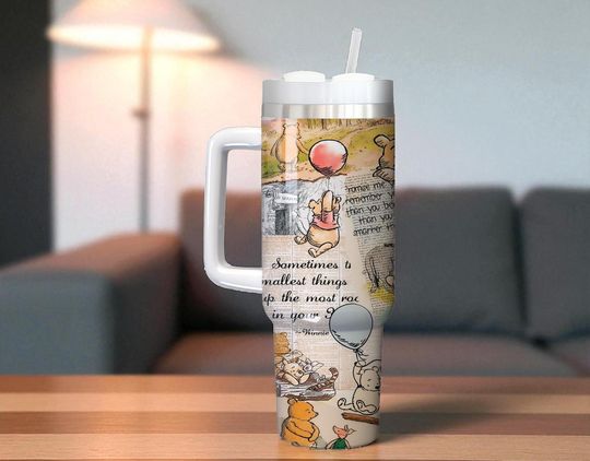 Discover Personalized Winnie the Pooh Tumbler: Engraved 40 oz Stainless Steel Quencher