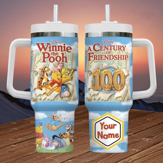 Discover Personalized Winnie The Pooh 40oz Tumbler, Disney Stainless Steel Tumbler, Friendship Tumbler Cup, Custom Name Gift