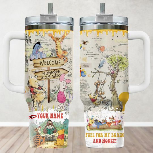 Discover Retro Winnie The Pooh 40oz Tumbler, Custom Pooh and Friends Tumbler Cup, Disney Movie Insulated Tumbler, Pooh Lover Gift, Gift For Her