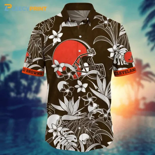 Cleveland football Flower Pattern Hawaiian Shirt Hot Season, Gift For Friends