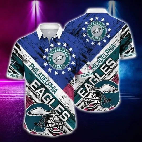 Discover football Philadelphia Eagles Hawaiian Shirt Football Helmet, Gift For Friends