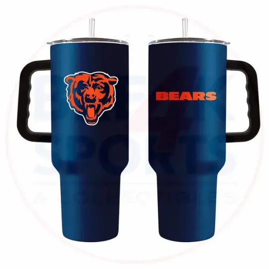 Discover Chicago Bears 40oz. Powder Coat Travel Tumbler.