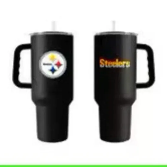 Discover Pittsburgh Steeler 40oz. Powder Coat Travel Tumbler.