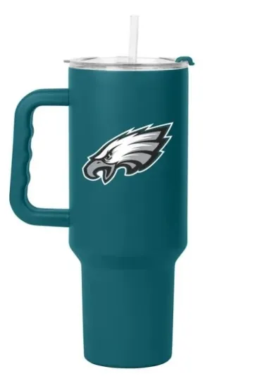 Discover Philadelphia Eagles Tumbler Green Silver 40 oz football Flipside Powder Coat