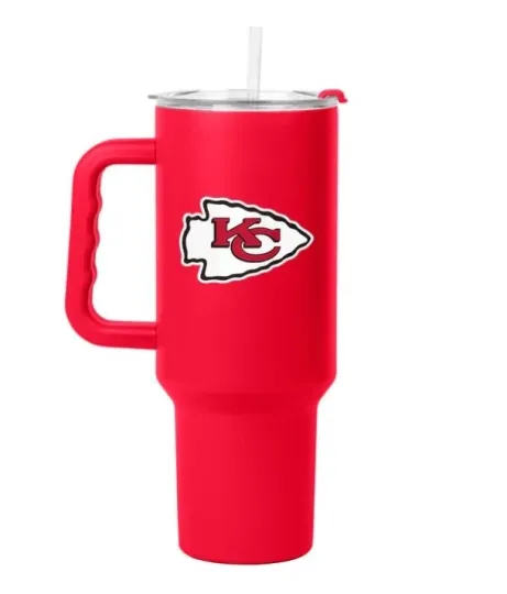 Kansas City Chiefs Tumbler Red White 40 oz football Flipside Powder Coat