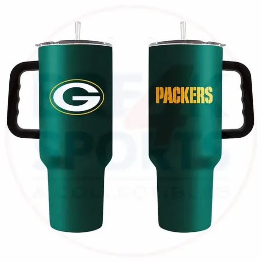Green Bay Packers 40oz. Powder Coat Travel Tumbler.